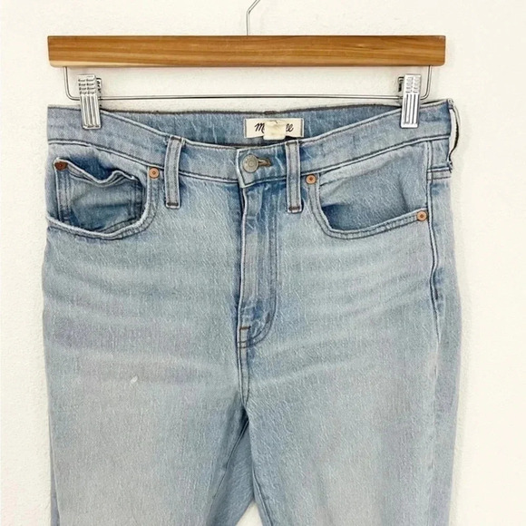 Madewell Medium Wash Blue The High-Rise Slim Boyjeans, Size 26T - Picture 5 of 9